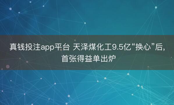 真钱投注app平台 天泽煤化工9.5亿“换心”后, 首张得益单出炉
