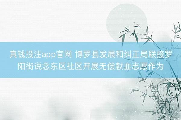 真钱投注app官网 博罗县发展和纠正局联接罗阳街说念东区社区开展无偿献血志愿作为