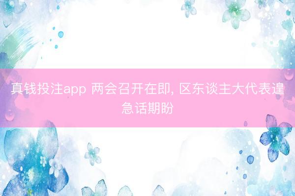 真钱投注app 两会召开在即, 区东谈主大代表遑急话期盼