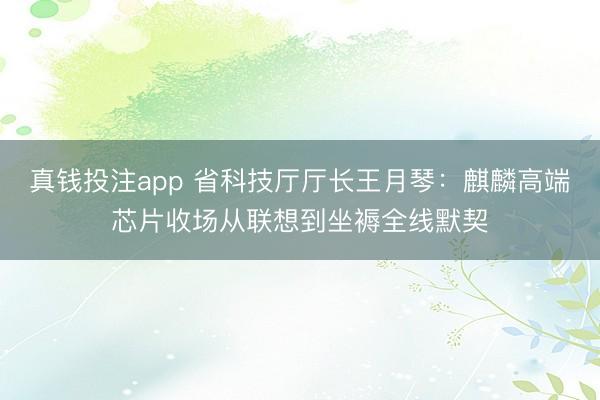 真钱投注app 省科技厅厅长王月琴：麒麟高端芯片收场从联想到坐褥全线默契