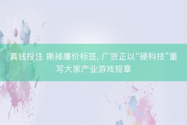 真钱投注 撕掉廉价标签, 广货正以“硬科技”重写大家产业游戏规章