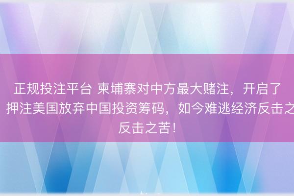 正规投注平台 柬埔寨对中方最大赌注，开启了吗？押注美国放弃中国投资筹码，如今难逃经济反击之苦！
