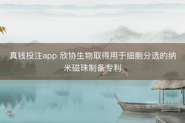 真钱投注app 欣协生物取得用于细胞分选的纳米磁珠制备专利