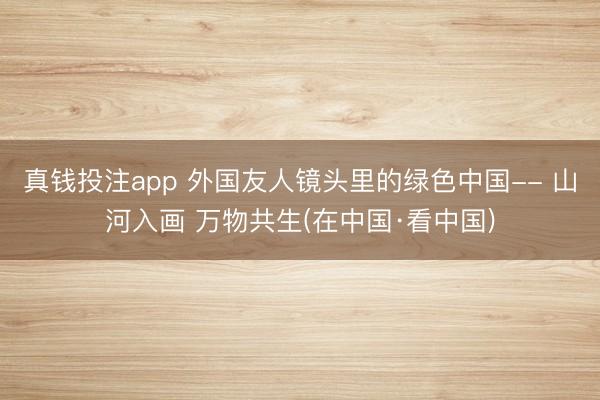 真钱投注app 外国友人镜头里的绿色中国-- 山河入画 万物共生(在中国·看中国)