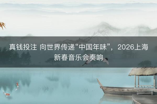 真钱投注 向世界传递“中国年味”，2026上海新春音乐会奏响