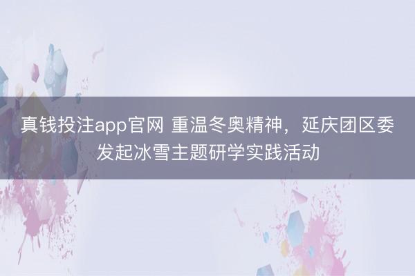 真钱投注app官网 重温冬奥精神，延庆团区委发起冰雪主题研学实践活动