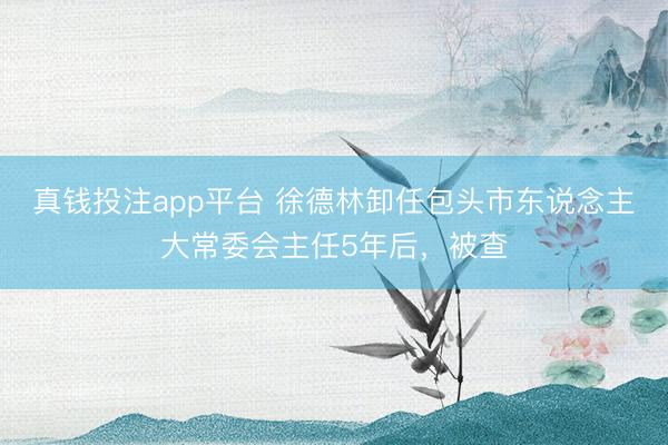 真钱投注app平台 徐德林卸任包头市东说念主大常委会主任5年后，被查
