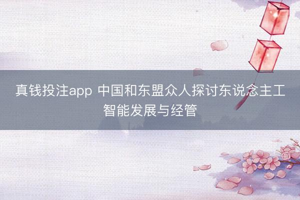 真钱投注app 中国和东盟众人探讨东说念主工智能发展与经管