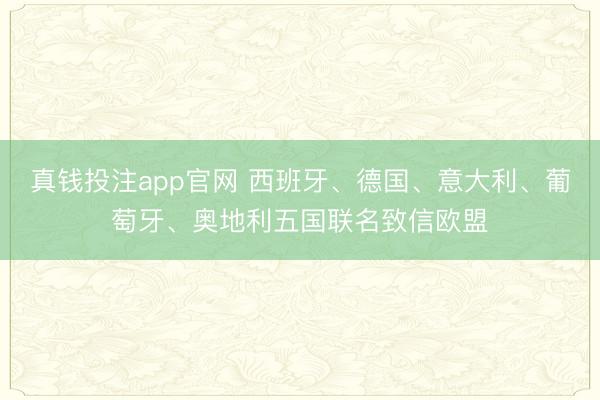 真钱投注app官网 西班牙、德国、意大利、葡萄牙、奥地利五国联名致信欧盟