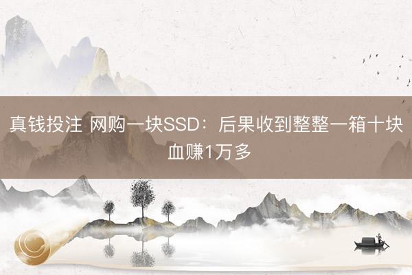 真钱投注 网购一块SSD：后果收到整整一箱十块 血赚1万多