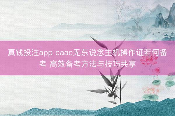 真钱投注app caac无东说念主机操作证若何备考 高效备考方法与技巧共享
