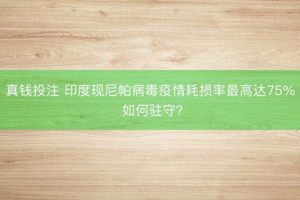 真钱投注 印度现尼帕病毒疫情耗损率最高达75% 如何驻守？