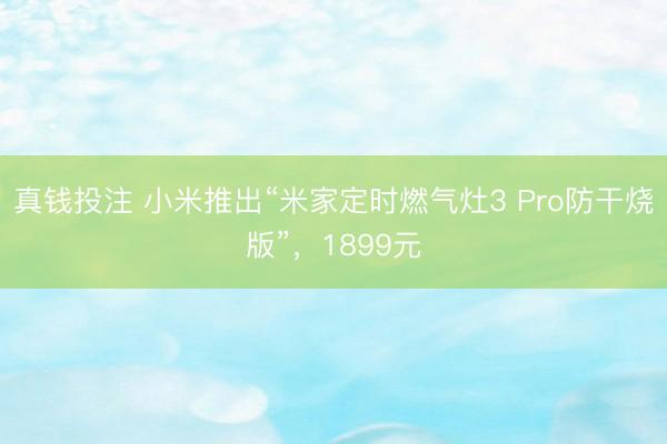 真钱投注 小米推出“米家定时燃气灶3 Pro防干烧版”，1899元