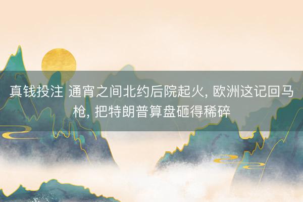 真钱投注 通宵之间北约后院起火， 欧洲这记回马枪， 把特朗普算盘砸得稀碎