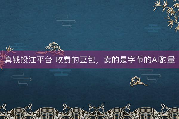 真钱投注平台 收费的豆包，卖的是字节的AI酌量