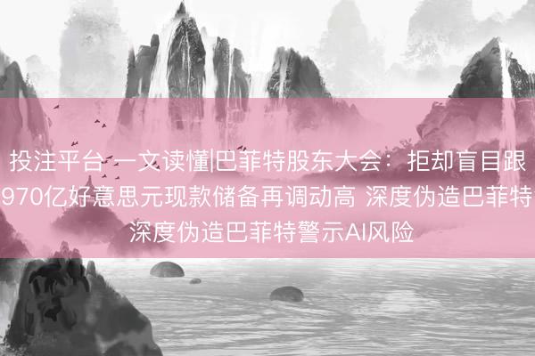 投注平台 一文读懂|巴菲特股东大会：拒却盲目跟风布局AI 3970亿好意思元现款储备再调动高 深度伪造巴菲特警示AI风险
