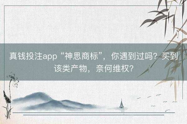 真钱投注app “神思商标”，你遇到过吗？买到该类产物，奈何维权？