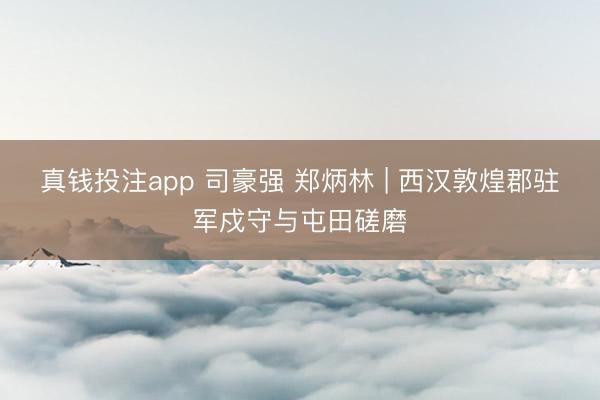 真钱投注app 司豪强 郑炳林 | 西汉敦煌郡驻军戍守与屯田磋磨