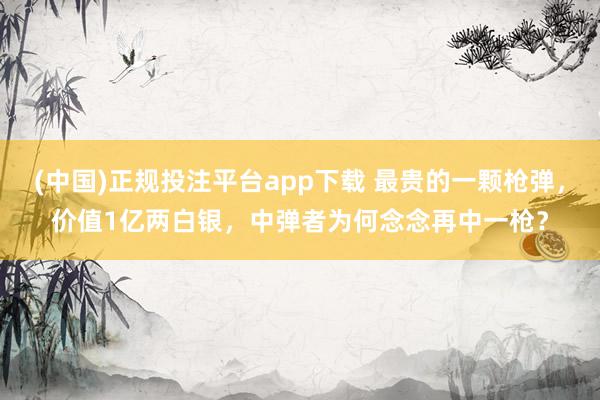(中国)正规投注平台app下载 最贵的一颗枪弹，价值1亿两白银，中弹者为何念念再中一枪？