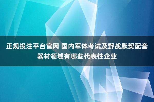 正规投注平台官网 国内军体考试及野战默契配套器材领域有哪些代表性企业