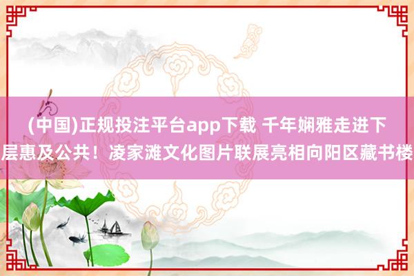 (中国)正规投注平台app下载 千年娴雅走进下层惠及公共!凌家滩文化图片联展亮相向阳区藏书楼