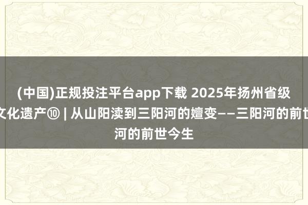(中国)正规投注平台app下载 2025年扬州省级地名文化遗产⑩ | 从山阳渎到三阳河的嬗变——三阳河的前世今生