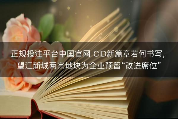 正规投注平台中国官网 CID新篇章若何书写, 望江新城两宗地块为企业预留“改进席位”