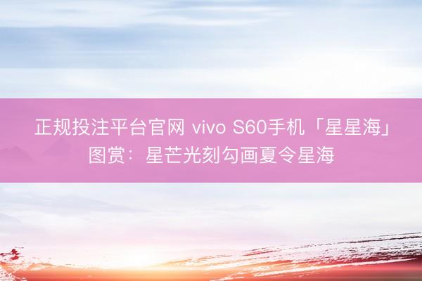 正规投注平台官网 vivo S60手机「星星海」图赏:星芒光刻勾画夏令星海